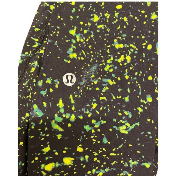 Lululemon Base Pace High Rise Tight 25" | Sparks Fly (Black/Green) Size 2 - Picture 10 of 14